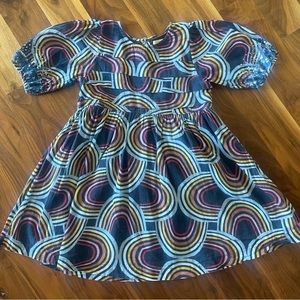 Pink Chicken Evelyn Dress. Rainbows.